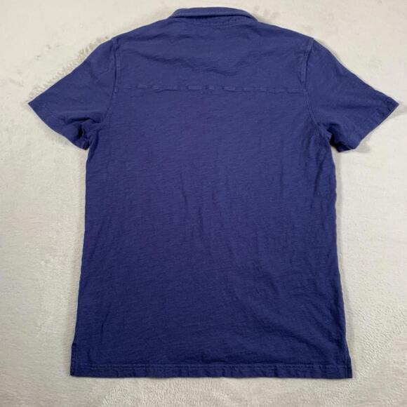 The Normal Brand Shirt Mens Medium Blue Short Sleeve Cotton Slub Pocket Polo - Picture 6 of 7